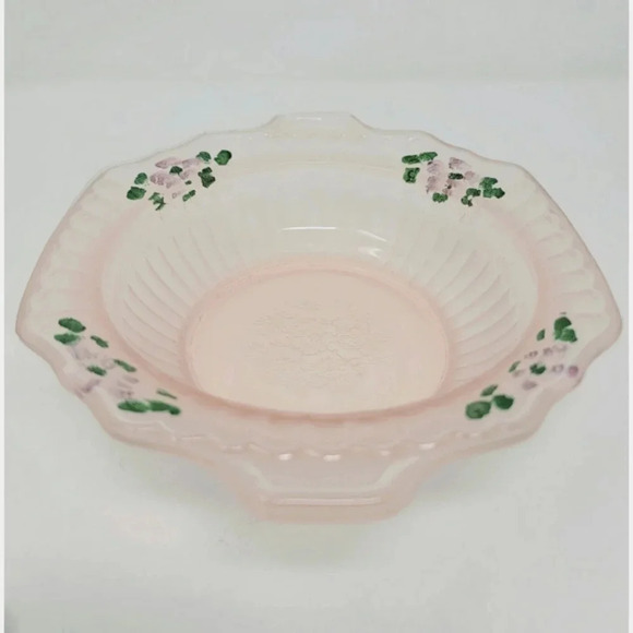 Vintage Anchor Hocking Mayfair Open Rose Pink Satin Small Bowl - Picture 2 of 10